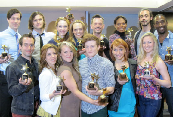 The chorus of Pippin with their ACCA Awards