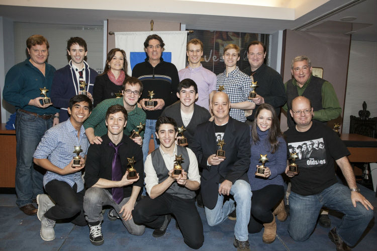 The chorus of Newsies with their ACCA Awards
