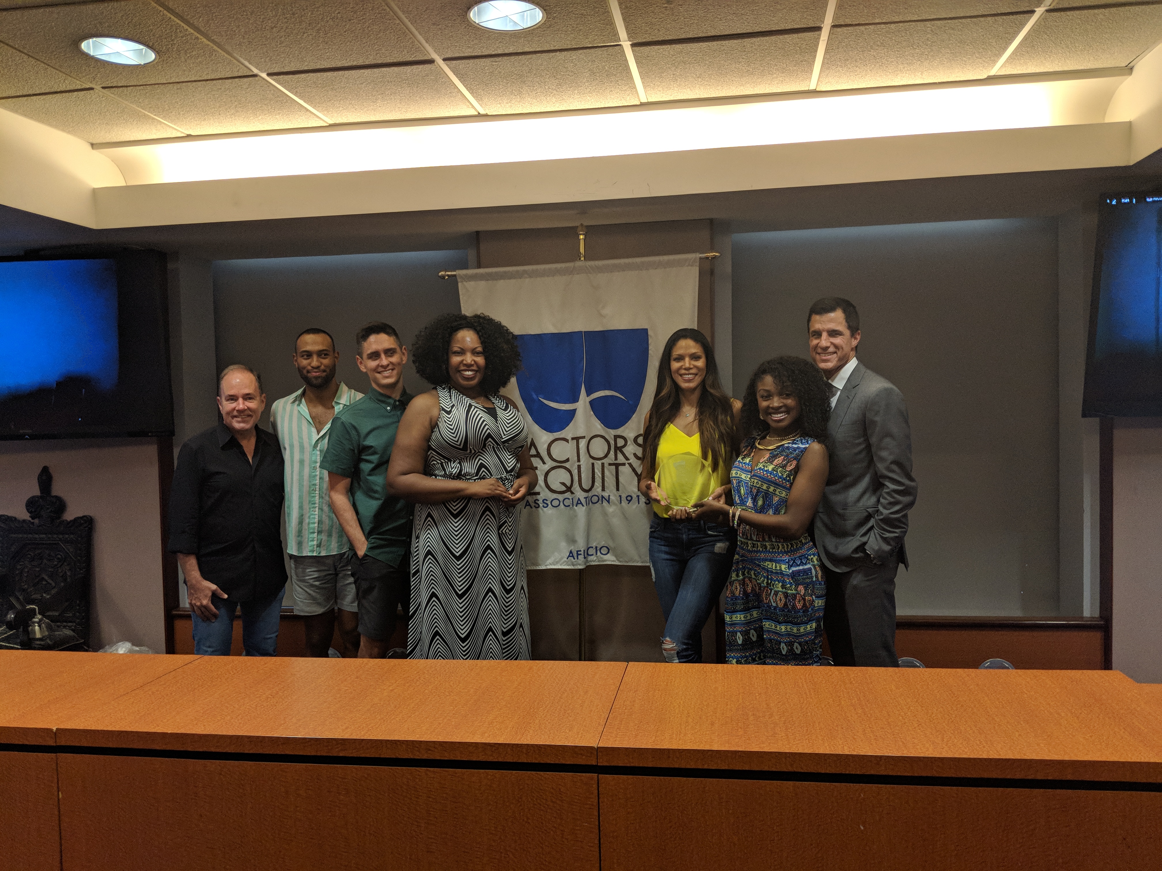 Attendees included Stephen Flaherty, Adam Hyndman, Justin Scribner, Aurelia Williams, Merle Dandridge, Loren Lott and Ken Davenport (left to right).