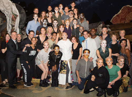 Jeremy Davis with the cast members of Cats.