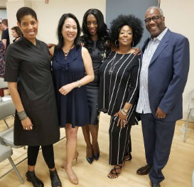 Nicole Smart (center) with (l-r) Lydia Diamond, Christine  Toy Johnson, E. Faye Butler and Ron Himes.